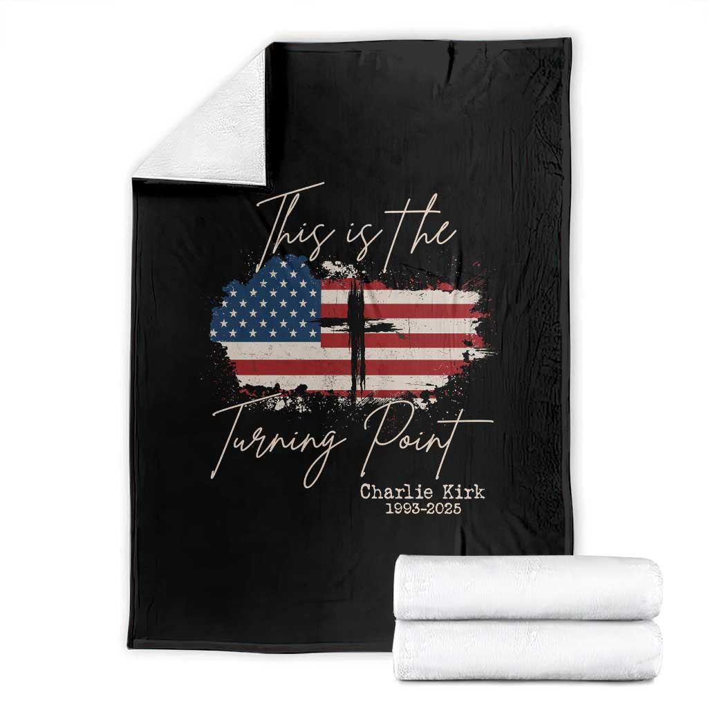 This is The Turning Point Memorial Throw Blanket Tribute to A True Patriot Christian Faith American Flag - Wonder Print Shop