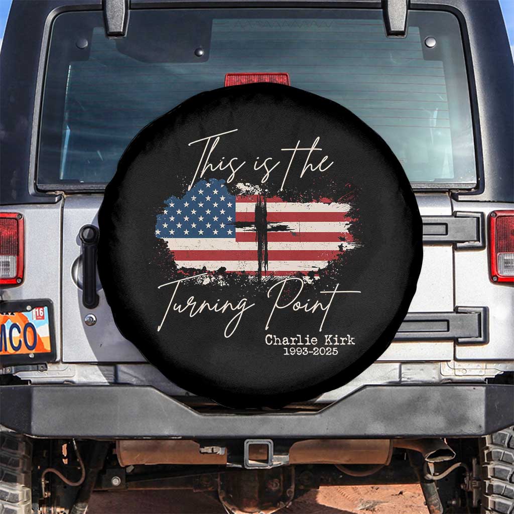 This is The Turning Point Memorial Spare Tire Cover Tribute to A True Patriot Christian Faith American Flag - Wonder Print Shop