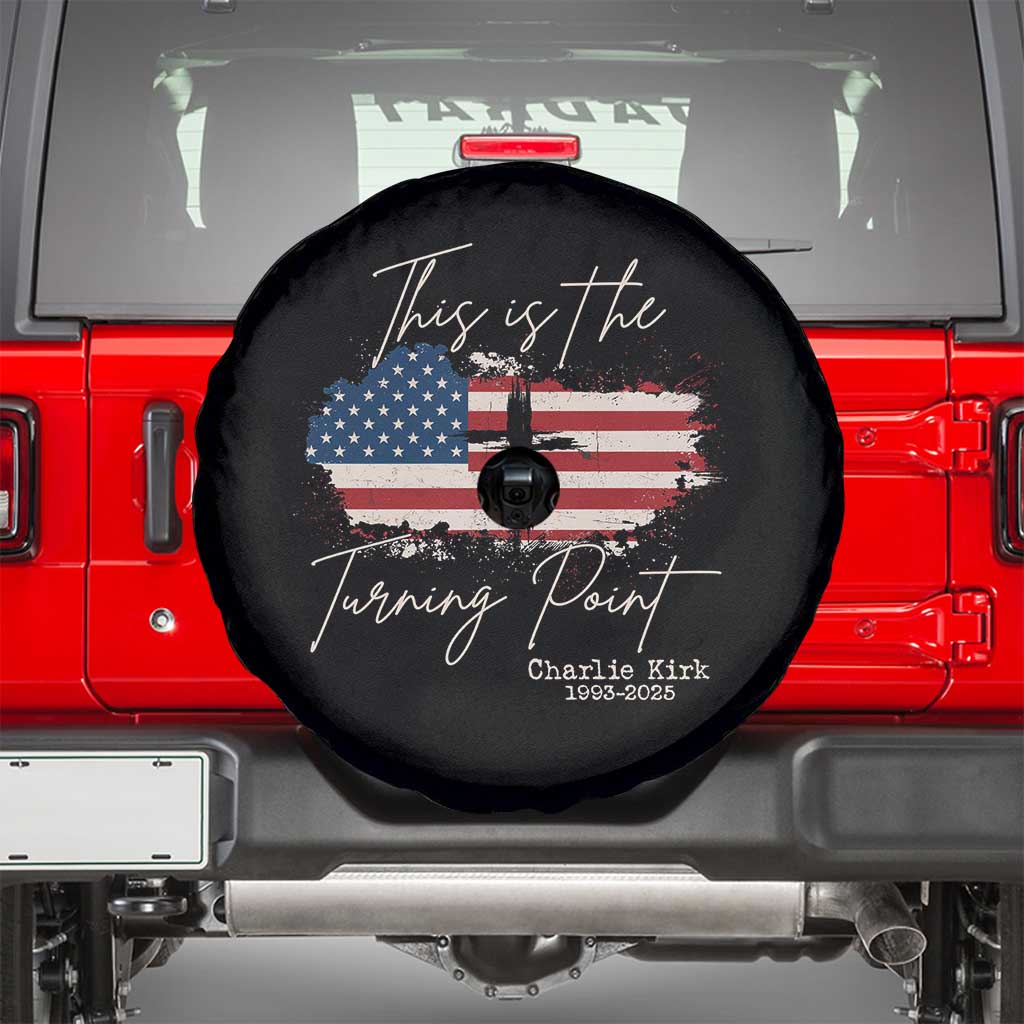 This is The Turning Point Memorial Spare Tire Cover Tribute to A True Patriot Christian Faith American Flag - Wonder Print Shop