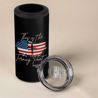 This is The Turning Point Memorial 4 in 1 Can Cooler Tumbler Tribute to A True Patriot Christian Faith American Flag - Wonder Print Shop