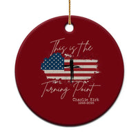 This is The Turning Point Memorial Ceramic Ornament Tribute to A True Patriot Christian Faith American Flag - Wonder Print Shop