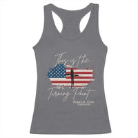 This is The Turning Point Memorial Racerback Tank Top Tribute to A True Patriot Christian Faith American Flag - Wonder Print Shop
