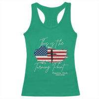 This is The Turning Point Memorial Racerback Tank Top Tribute to A True Patriot Christian Faith American Flag - Wonder Print Shop