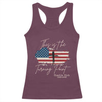 This is The Turning Point Memorial Racerback Tank Top Tribute to A True Patriot Christian Faith American Flag - Wonder Print Shop