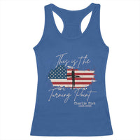 This is The Turning Point Memorial Racerback Tank Top Tribute to A True Patriot Christian Faith American Flag - Wonder Print Shop