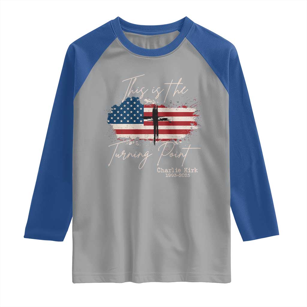 This is The Turning Point Memorial Raglan Shirt Tribute to A True Patriot Christian Faith American Flag - Wonder Print Shop