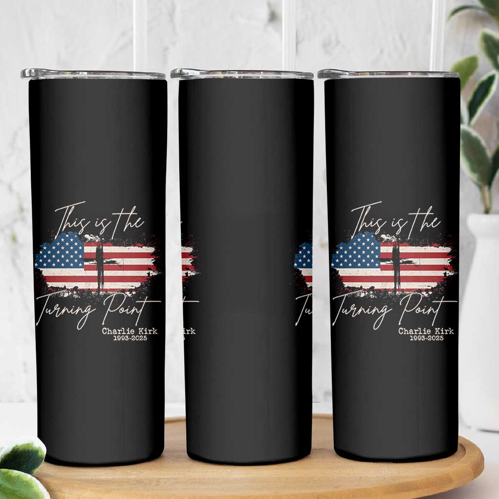 This is The Turning Point Memorial Skinny Tumbler Tribute to A True Patriot Christian Faith American Flag - Wonder Print Shop