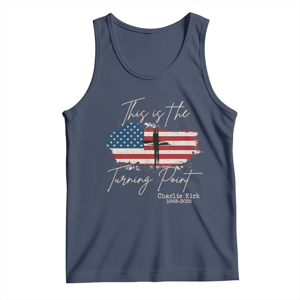 This is The Turning Point Memorial Tank Top Tribute to A True Patriot Christian Faith American Flag - Wonder Print Shop
