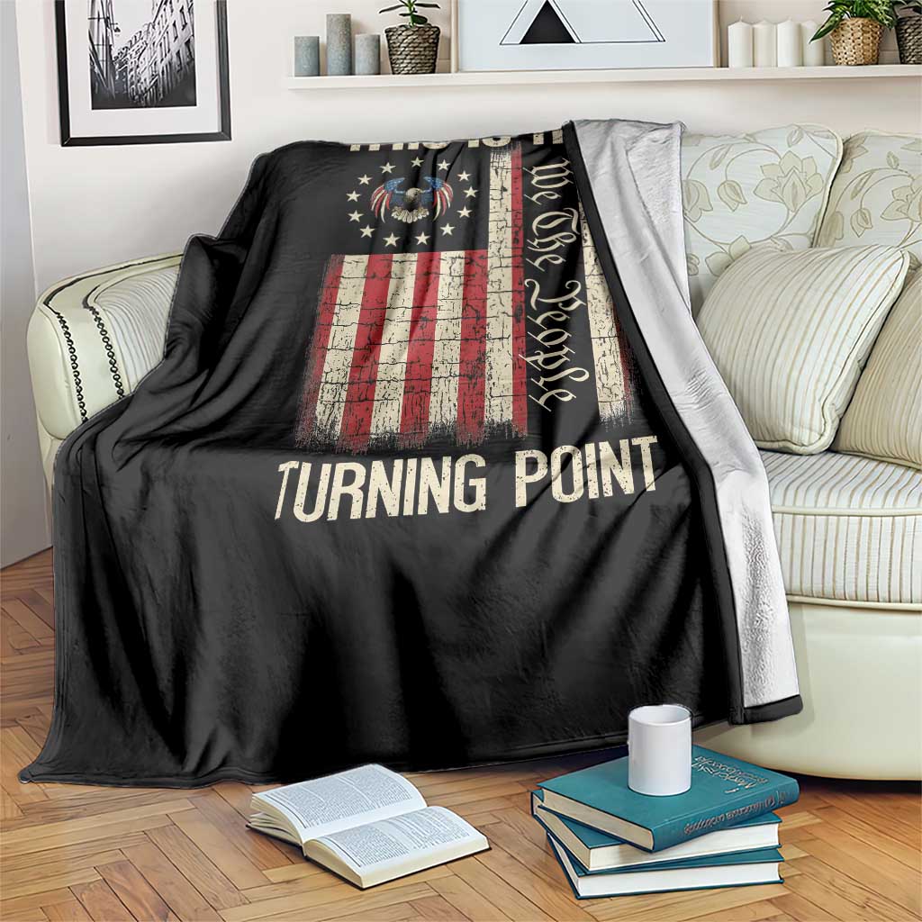 We the People Turning Point Throw Blanket Vintage American Flag and Freedom Patriotic Eagle - Wonder Print Shop
