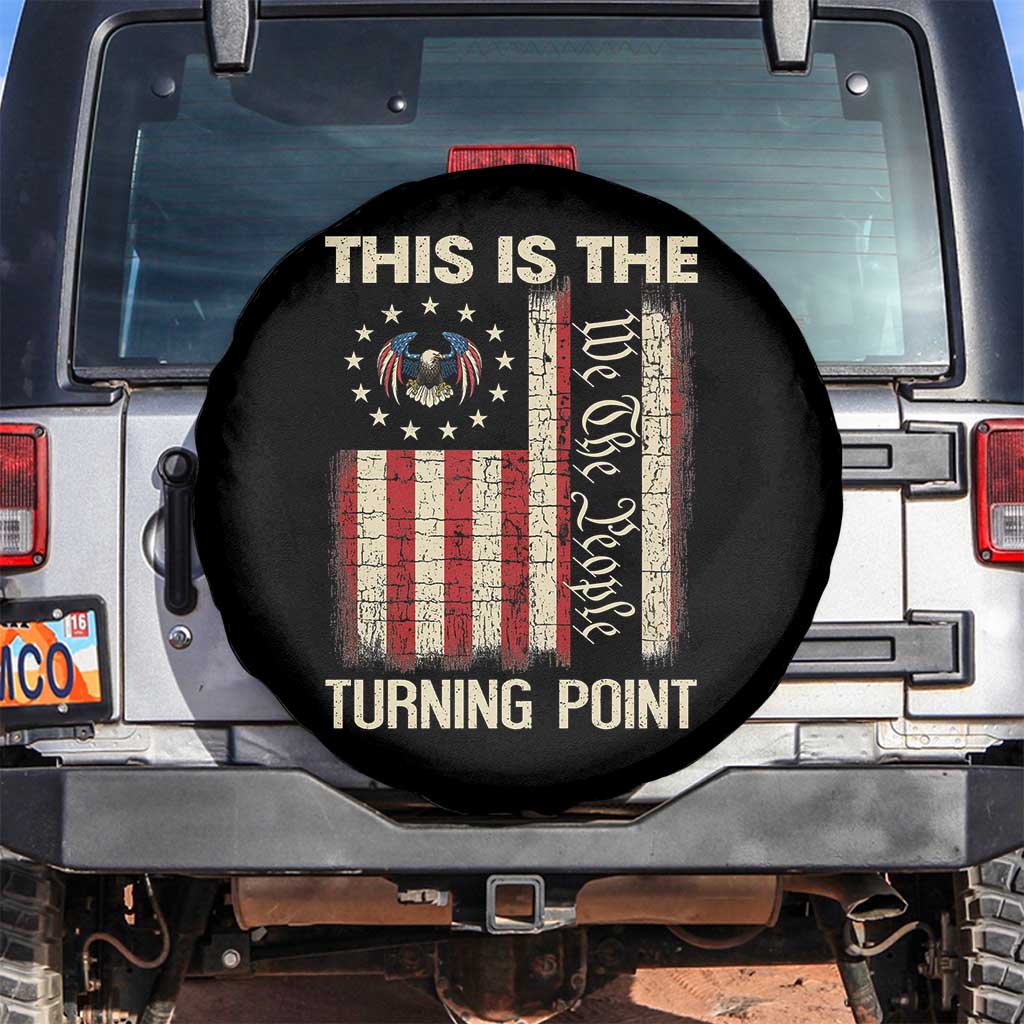 We the People Turning Point Spare Tire Cover Vintage American Flag and Freedom Patriotic Eagle - Wonder Print Shop