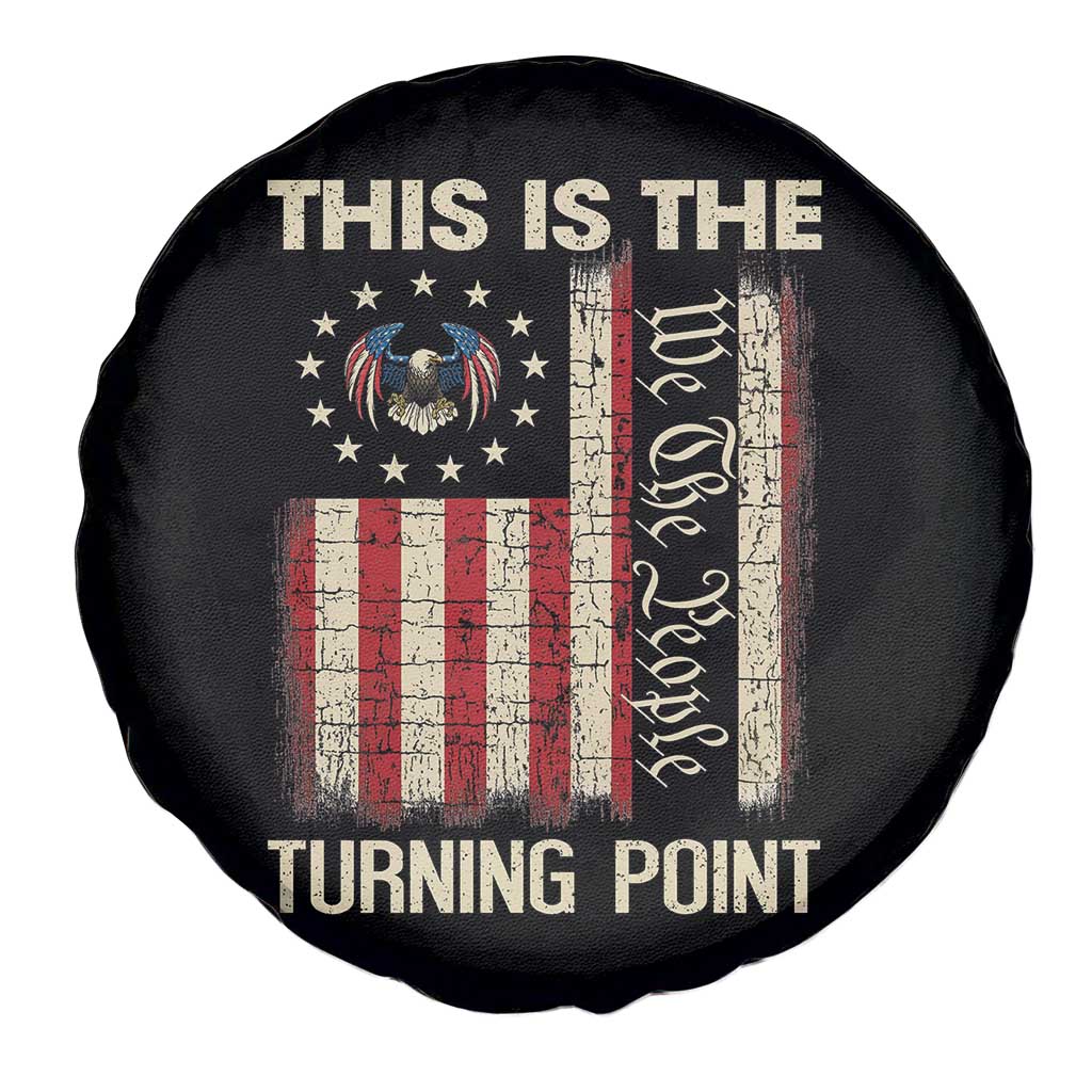 We the People Turning Point Spare Tire Cover Vintage American Flag and Freedom Patriotic Eagle - Wonder Print Shop