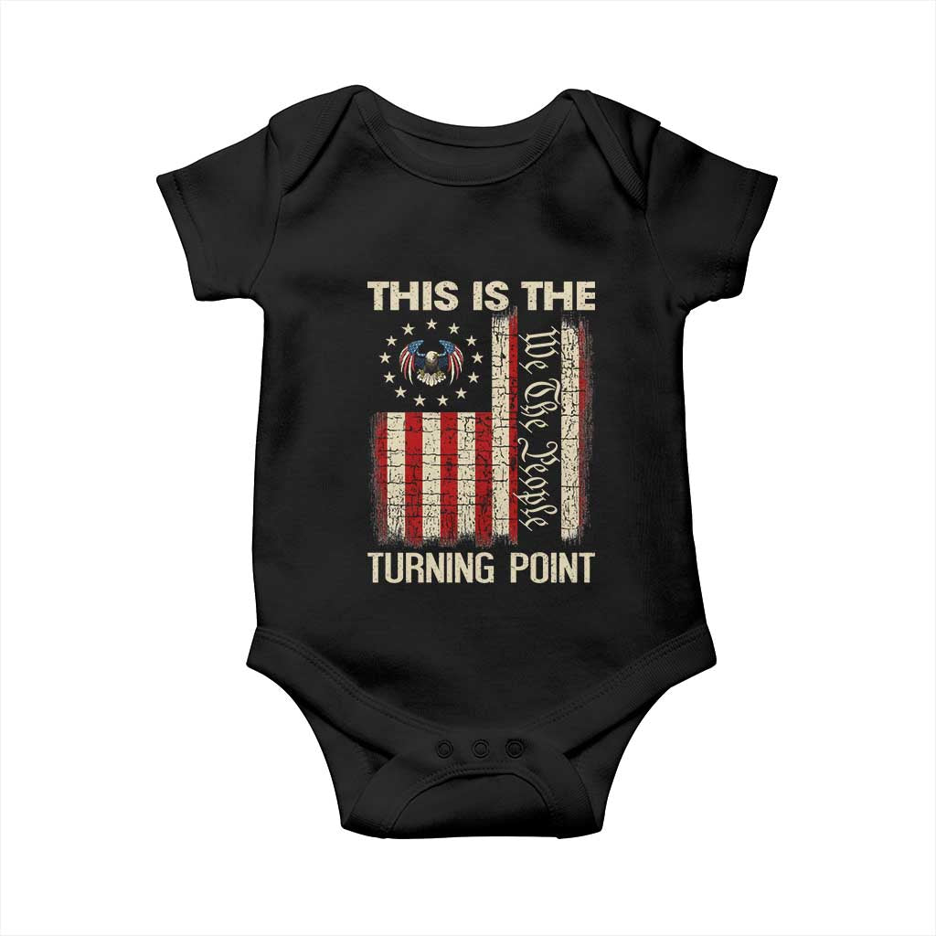 We the People Turning Point Baby Onesie Vintage American Flag and Freedom Patriotic Eagle - Wonder Print Shop