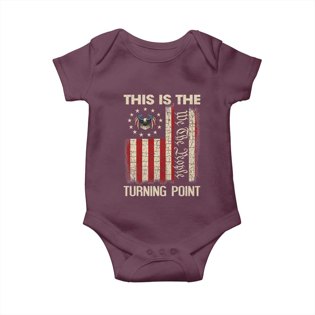 We the People Turning Point Baby Onesie Vintage American Flag and Freedom Patriotic Eagle - Wonder Print Shop