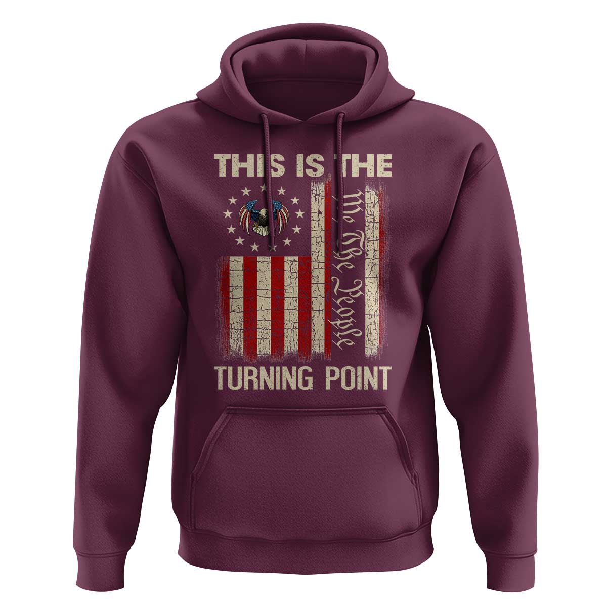 We the People Turning Point Hoodie Vintage American Flag and Freedom Patriotic Eagle - Wonder Print Shop