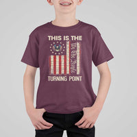 We the People Turning Point T Shirt For Kid Vintage American Flag and Freedom Patriotic Eagle - Wonder Print Shop
