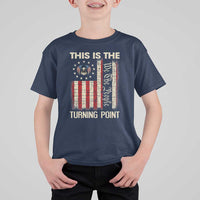 We the People Turning Point T Shirt For Kid Vintage American Flag and Freedom Patriotic Eagle - Wonder Print Shop