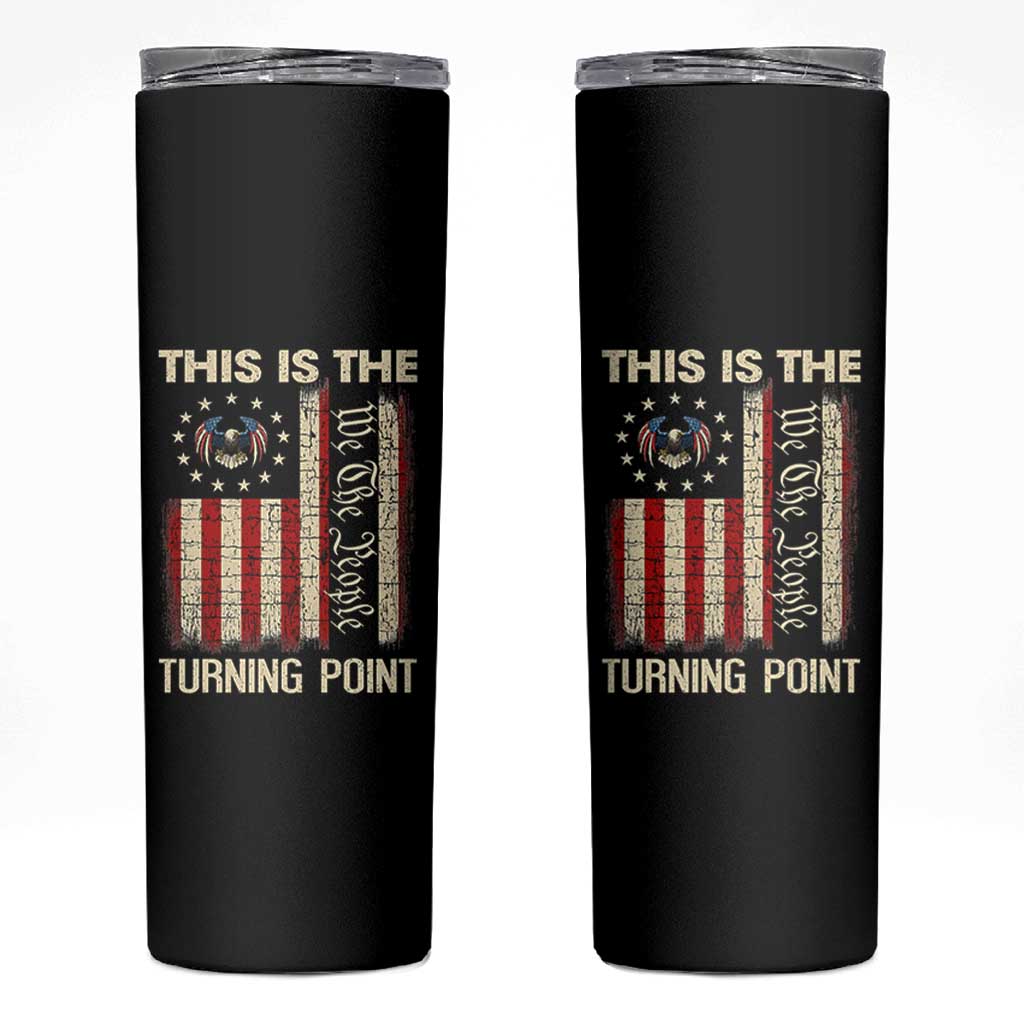We the People Turning Point Skinny Tumbler Vintage American Flag and Freedom Patriotic Eagle - Wonder Print Shop