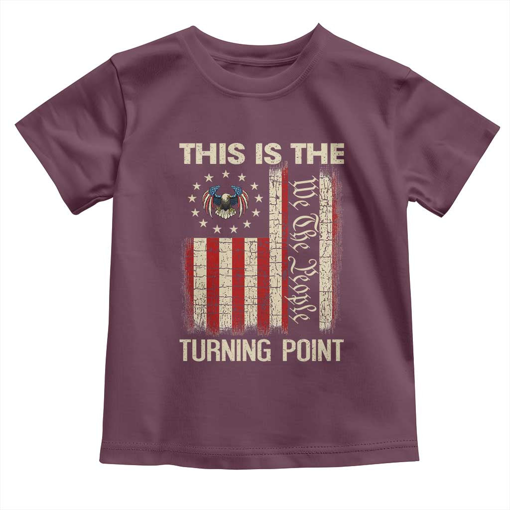 We the People Turning Point Toddler T Shirt Vintage American Flag and Freedom Patriotic Eagle - Wonder Print Shop