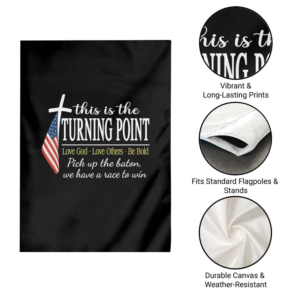 Faith Fueled Turning Point Garden Flag Christian Patriot Cross and American Flag - Wonder Print Shop
