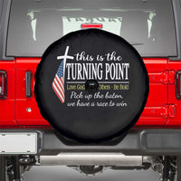 Faith Fueled Turning Point Spare Tire Cover Christian Patriot Cross and American Flag - Wonder Print Shop