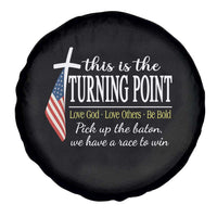 Faith Fueled Turning Point Spare Tire Cover Christian Patriot Cross and American Flag - Wonder Print Shop