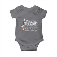 Faith Fueled Turning Point Baby Onesie Christian Patriot Cross and American Flag - Wonder Print Shop