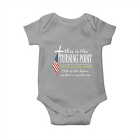 Faith Fueled Turning Point Baby Onesie Christian Patriot Cross and American Flag - Wonder Print Shop