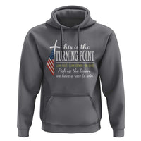Faith Fueled Turning Point Hoodie Christian Patriot Cross and American Flag - Wonder Print Shop