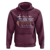 Faith Fueled Turning Point Hoodie Christian Patriot Cross and American Flag - Wonder Print Shop