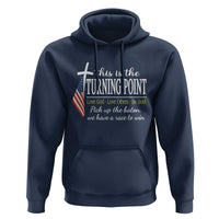Faith Fueled Turning Point Hoodie Christian Patriot Cross and American Flag - Wonder Print Shop