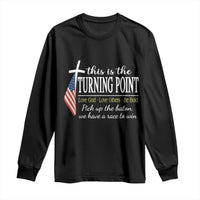 Faith Fueled Turning Point Long Sleeve Shirt Christian Patriot Cross and American Flag - Wonder Print Shop