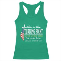 Faith Fueled Turning Point Racerback Tank Top Christian Patriot Cross and American Flag - Wonder Print Shop