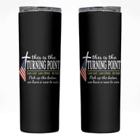 Faith Fueled Turning Point Skinny Tumbler Christian Patriot Cross and American Flag - Wonder Print Shop