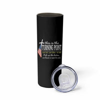 Faith Fueled Turning Point Skinny Tumbler Christian Patriot Cross and American Flag - Wonder Print Shop