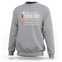 Faith Fueled Turning Point Sweatshirt Christian Patriot Cross and American Flag - Wonder Print Shop