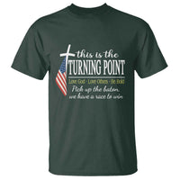 Faith Fueled Turning Point T Shirt Christian Patriot Cross and American Flag - Wonder Print Shop