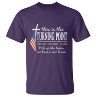 Faith Fueled Turning Point T Shirt Christian Patriot Cross and American Flag - Wonder Print Shop