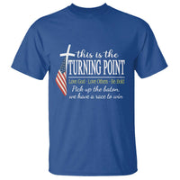 Faith Fueled Turning Point T Shirt Christian Patriot Cross and American Flag - Wonder Print Shop