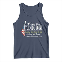Faith Fueled Turning Point Tank Top Christian Patriot Cross and American Flag - Wonder Print Shop