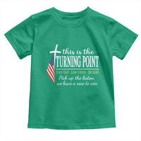 Faith Fueled Turning Point Toddler T Shirt Christian Patriot Cross and American Flag - Wonder Print Shop