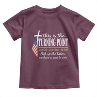 Faith Fueled Turning Point Toddler T Shirt Christian Patriot Cross and American Flag - Wonder Print Shop