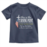 Faith Fueled Turning Point Toddler T Shirt Christian Patriot Cross and American Flag - Wonder Print Shop