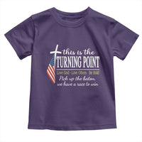 Faith Fueled Turning Point Toddler T Shirt Christian Patriot Cross and American Flag - Wonder Print Shop
