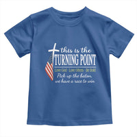 Faith Fueled Turning Point Toddler T Shirt Christian Patriot Cross and American Flag - Wonder Print Shop