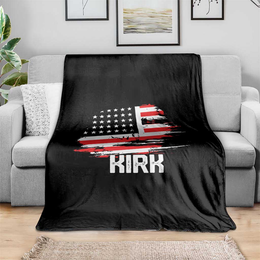 American Flag Kirk Throw Blanket Distressed Patriotic Team Charlie Tribute - Wonder Print Shop