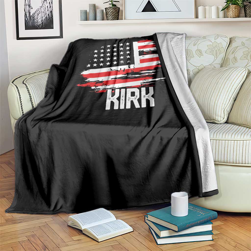 American Flag Kirk Throw Blanket Distressed Patriotic Team Charlie Tribute - Wonder Print Shop