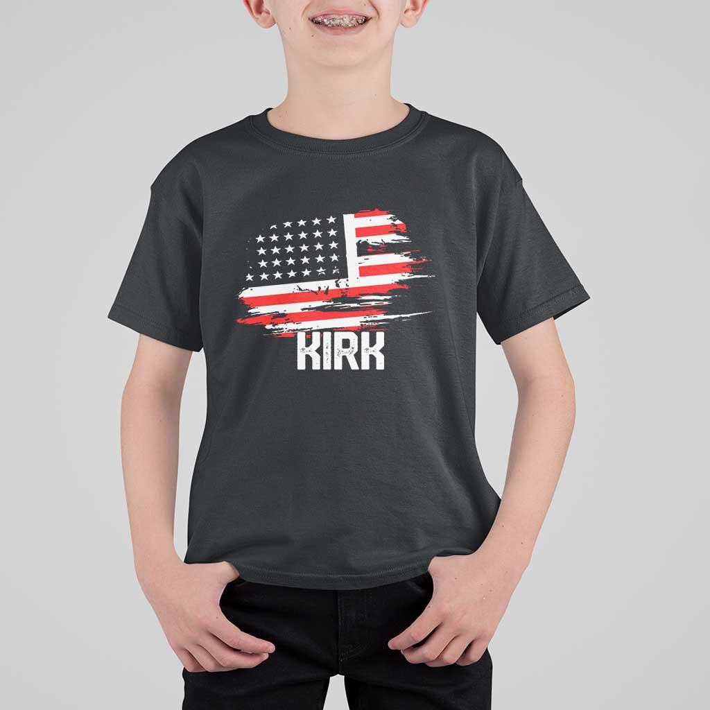 American Flag Kirk T Shirt For Kid Distressed Patriotic Team Charlie Tribute - Wonder Print Shop