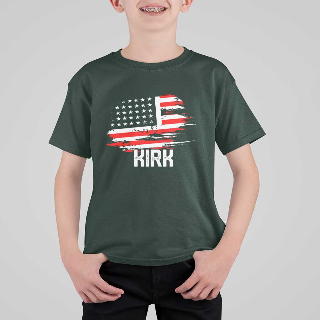 American Flag Kirk T Shirt For Kid Distressed Patriotic Team Charlie Tribute - Wonder Print Shop