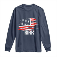 American Flag Kirk Long Sleeve Shirt Distressed Patriotic Team Charlie Tribute - Wonder Print Shop