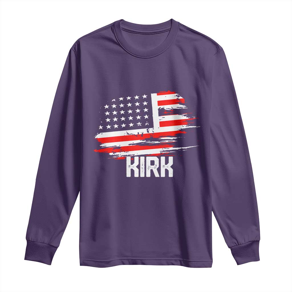 American Flag Kirk Long Sleeve Shirt Distressed Patriotic Team Charlie Tribute - Wonder Print Shop